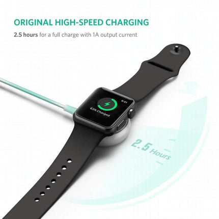 1m Universal Portable Magnetic Wireless Charger for Apple Watch Series 4 & 3 & 2 & 1 (White)-garmade.com