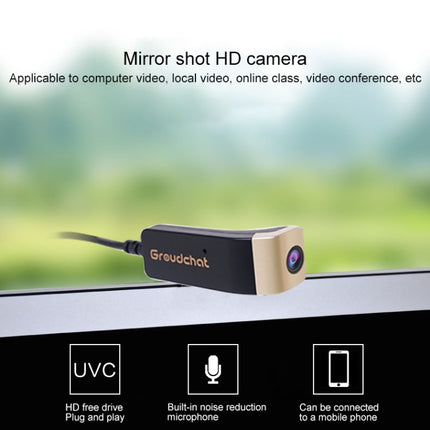 Groudchat JP1DV1 1080P HD Smart Camera Mobile Phone USB Live Camera for Glasses Legs, Built-in Sound-absorbing and Noise-reducing Microphone (Black Gold)-garmade.com