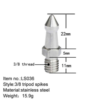 BEXIN LS036 2PCS Stainless Steel 3/8 inch Feet Screws For SLR Tripod-garmade.com