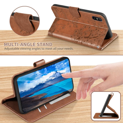 For Xiaomi Redmi 9A Sika Deer Embossing Pattern Horizontal Flip PU Leather Case with Holder & Card Slot & Wallet & Photo Frame(Brown)-garmade.com
