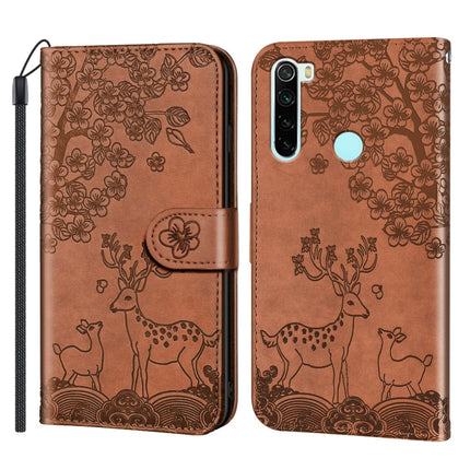 For Xiaomi Redmi Note 8 Sika Deer Embossing Pattern Horizontal Flip PU Leather Case with Holder & Card Slot & Wallet & Photo Frame(Brown)-garmade.com