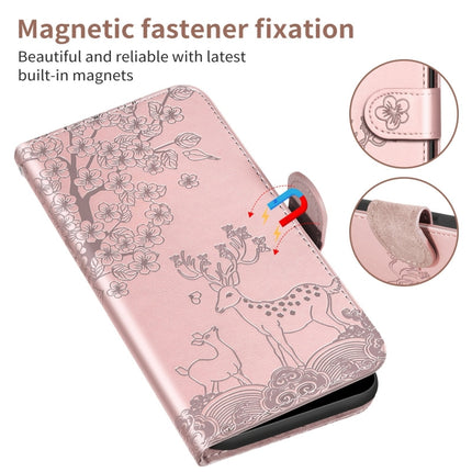 For Xiaomi Redmi Note 8 Pro Sika Deer Embossing Pattern Horizontal Flip PU Leather Case with Holder & Card Slot & Wallet & Photo Frame(Rose Gold)-garmade.com