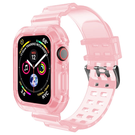 Transparent Watch Band For Apple Watch Series 9&8&7 41mm / SE 3&SE 2&6&SE&5&4 40mm / 3&2&1 38mm(Transparent Pink)-garmade.com