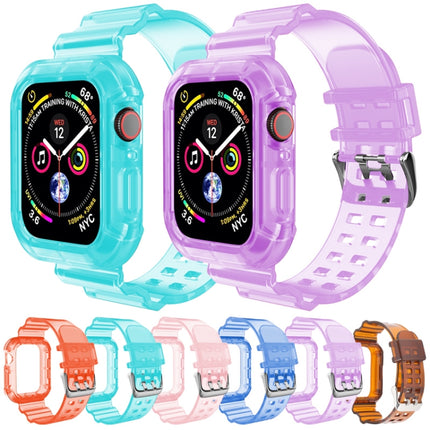 Transparent Watch Band For Apple Watch Series 9&8&7 41mm / SE 3&SE 2&6&SE&5&4 40mm / 3&2&1 38mm(Transparent Pink)-garmade.com