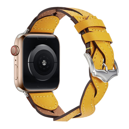 Weave Watch Band For Apple Watch Series 9&8&7 41mm / SE 3&SE 2&6&SE&5&4 40mm / 3&2&1 38mm(Yellow)-garmade.com