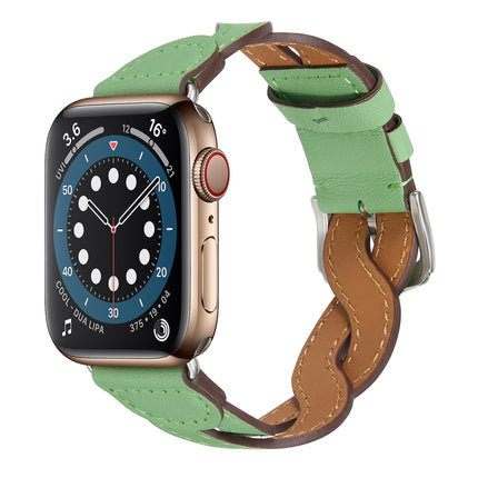 Weave Watch Band For Apple Watch Series 9&8&7 41mm / SE 3&SE 2&6&SE&5&4 40mm / 3&2&1 38mm(Green)-garmade.com
