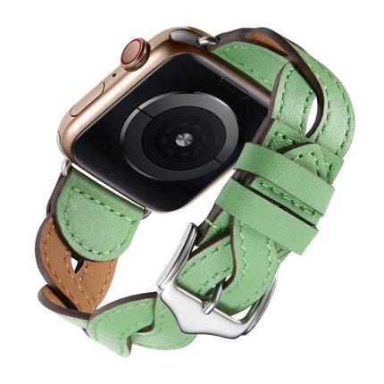 Weave Watch Band For Apple Watch Series 9&8&7 41mm / SE 3&SE 2&6&SE&5&4 40mm / 3&2&1 38mm(Green)-garmade.com