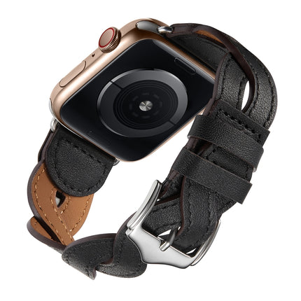 Weave Watch Band For Apple Watch Ultra 49mm&Watch Ultra 2 49mm / Series 9&8&7 45mm / SE 3&SE 2&6&SE&5&4 44mm / 3&2&1 42mm(Black)-garmade.com