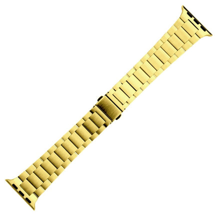 Small Waist Stainless Steel Watch Band For Apple Watch Series 9&8&7 41mm / SE 3&SE 2&6&SE&5&4 40mm / 3&2&1 38mm(Gold)-garmade.com