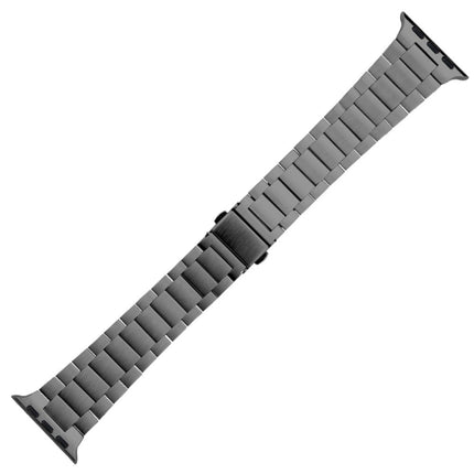 Small Waist Stainless Steel Watch Band For Apple Watch Series 8&7 45mm / SE 2&6&SE&5&4 44mm / 3&2&1 42mm(Grey)-garmade.com
