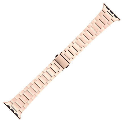 Small Waist Stainless Steel Watch Band For Apple Watch Series 8&7 45mm / SE 2&6&SE&5&4 44mm / 3&2&1 42mm(Rose Gold)-garmade.com