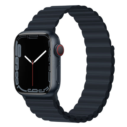 Silicone Magnet Watch Band For Apple Watch Series 9&8&7 41mm / SE 3&SE 2&6&SE&5&4 40mm / 3&2&1 38mm(Midnight)-garmade.com