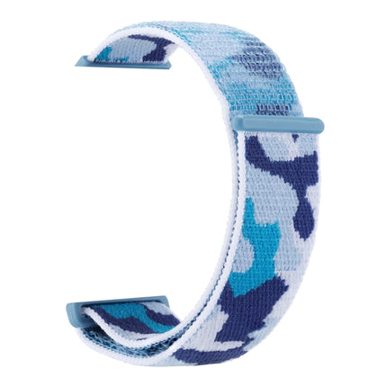 Nylon Loop Watch Band For Apple Watch Series 9&8&7 41mm / SE 3&SE 2&6&SE&5&4 40mm / 3&2&1 38mm(Blue Camouflage)-garmade.com