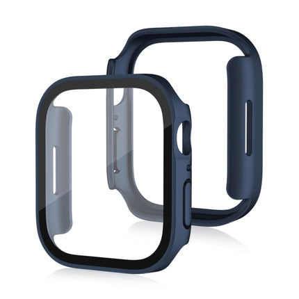 Life Waterproof Frosted 2 in 1 PC Frame + Tempered Glass Protective Case For Apple Watch Series 9 / 8 / 7 41mm(Blue)-garmade.com
