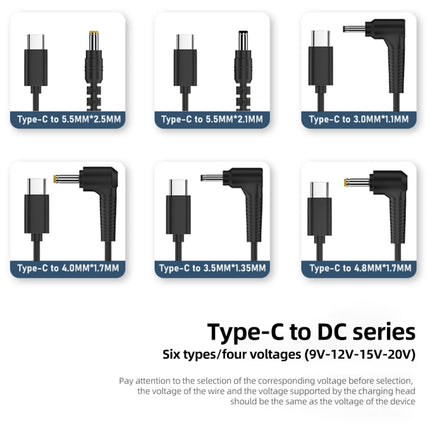 20V 5.5 x 2.5mm DC Power to Type-C Adapter Cable-garmade.com