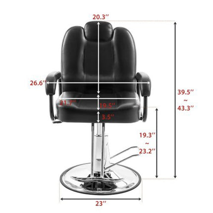 [US Warehouse] Beauty Salon Tatoo Spa Equipment Reclining Barber Chair (Black)-garmade.com