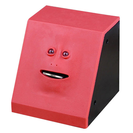 Face Bank Automatic Money Eating Box Coin Saving Box(Red)-garmade.com