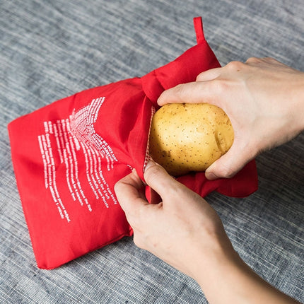 Washable Reusable Microwave Potato Cooker Bag (Cooks Up to 4 Potatoes At The Same Time), Size: 26.7*17.6cm(Red)-garmade.com