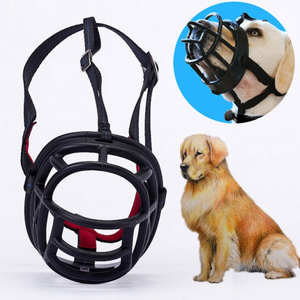 Dog Muzzle Prevent Biting Chewing and Barking Allows Drinking and Panting, Size: 12.5*12.5*15.4cm(Black)-garmade.com