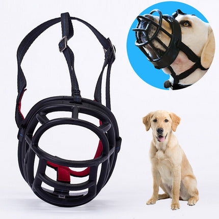 Dog Muzzle Prevent Biting Chewing and Barking Allows Drinking and Panting, Size: 8.8*8.4*11cm(Black)-garmade.com