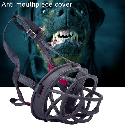 Dog Muzzle Prevent Biting Chewing and Barking Allows Drinking and Panting, Size: 11.2*10.7*14.3cm(Black)-garmade.com