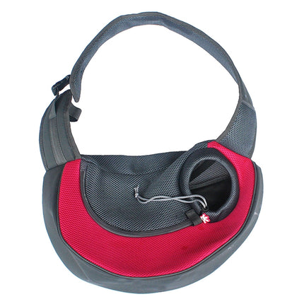 Dog and Cat Sling Carrier Hands Free Reversible Pet Papoose Bag, Size：Large(Red)-garmade.com