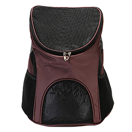 Portable Folding Nylon Breathable Pet Carrier Backpack, Size: 45 x 36 x 31cm(Coffee)-garmade.com