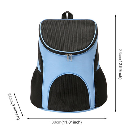 Portable Folding Nylon Breathable Pet Carrier Backpack, Size: 33 x 30 x 24cm (Blue)-garmade.com