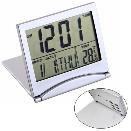 MT-033 LCD Display Portable Folding Digital Travel Temperature Alarm Clock-garmade.com