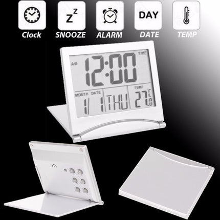 MT-033 LCD Display Portable Folding Digital Travel Temperature Alarm Clock-garmade.com