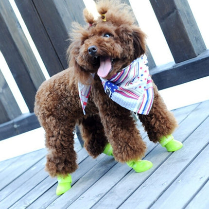 Lovely Pet Dog Shoes Puppy Candy Color Rubber Boots Waterproof Rain Shoes, S, Size: 4.3 x 3.3cm(Blue)-garmade.com