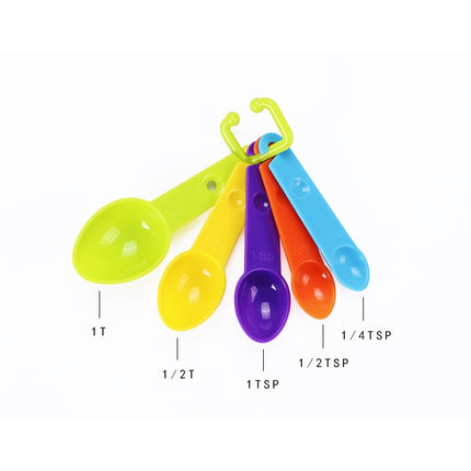 kn7600 9 in 1 Colorful Pointed Plastic Measuring Spoon Measuring Cup Baking Tool Set-garmade.com