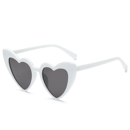 Heart Shape UV400 Polarized Sunglasses for Women(White)-garmade.com
