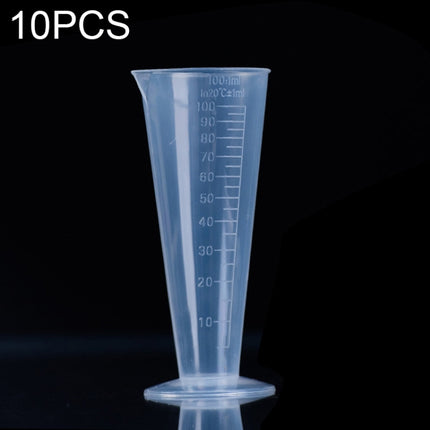 10 PCS 100ml Food Grade PP Plastic Flask Digital Cone Measuring Cup Cylinder Scale Measure Glass Lab Laboratory Tools(Transparent)-garmade.com