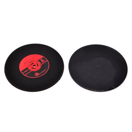 4 PCS Retro Black Vinyl CD Record Drink Coasters Home Table Cup Mat Decor Coffee Drink Placemat Tableware Spinning, Diameter: 10cm, Random Color Delivery-garmade.com