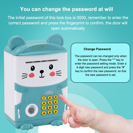 Cartoon Mouse Fingerprint Password Money Box Simulation ATM Piggy Bank (Pink)-garmade.com