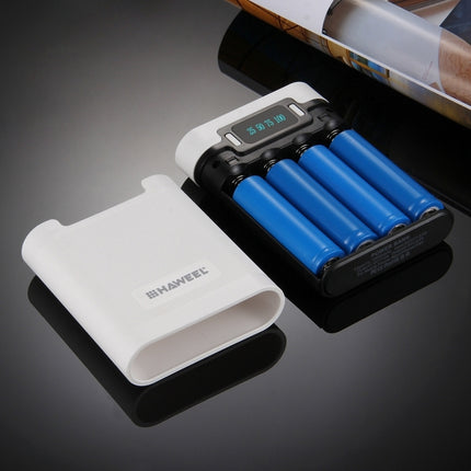 [US Warehouse] HAWEEL DIY 4 x 18650 Battery (Not Included) 10000mAh Power Bank Shell Box with 2 x USB Output & Display for iPhone, Galaxy, Sony, HTC, Google, Huawei, Xiaomi, Lenovo and other Smartphones-garmade.com