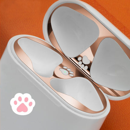 Cat Claw Pattern Metal Dustproof Protective Sticker for Apple AirPods 1/2(Silver)-garmade.com