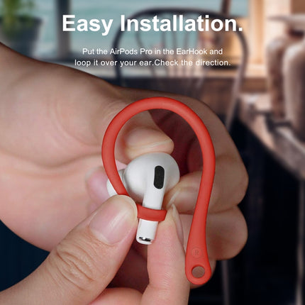 For AirPods 1 / 2 / Pro Anti-lost Silicone Earphone Ear-hook(Red)-garmade.com
