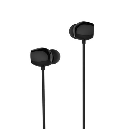 REMAX RM-550 3.5mm Gold Pin In-Ear Stereo Music Earphone with Wire Control + MIC, Support Hands-free (Black)-garmade.com