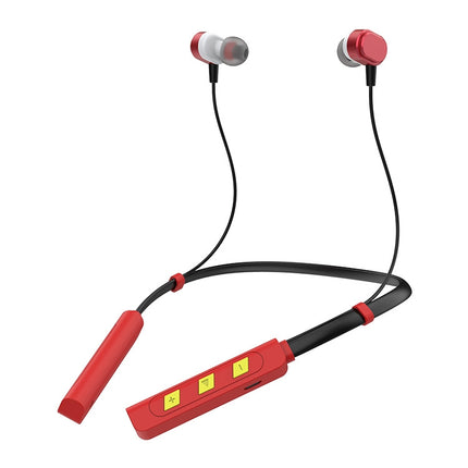 AIN MK-I01 IPX4 Waterproof Neck-mounted Wire-controlled Sports Bluetooth Earphone with Cable Buckle, Support Call & Voice Assistant (Red)-garmade.com