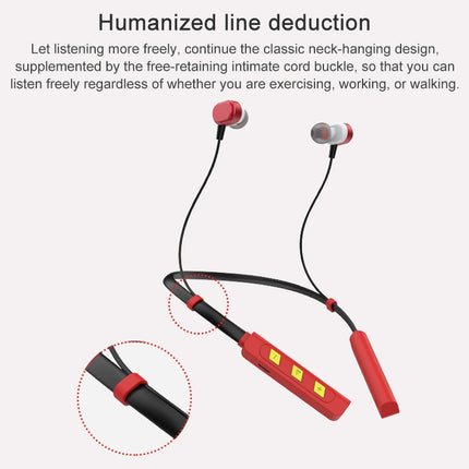 AIN MK-I01 IPX4 Waterproof Neck-mounted Wire-controlled Sports Bluetooth Earphone with Cable Buckle, Support Call & Voice Assistant (Red)-garmade.com