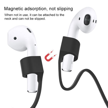 Wireless Bluetooth Headset Anti-lost Rope Magnetic Silicone Lanyard for Apple AirPods 1 / 2(Blue)-garmade.com