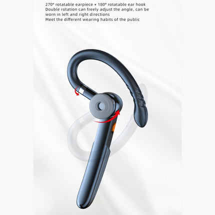ME-100 TWS Business Rotating Universal True Stereo 5.0 Version Hanging Ear In-Ear Bluetooth Headset(Black+Orange)-garmade.com