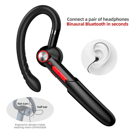 ME-100 TWS Business Rotating Universal True Stereo 5.0 Version Hanging Ear In-Ear Bluetooth Headset(Red + Black)-garmade.com