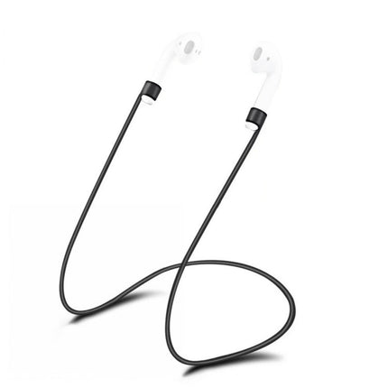 Wireless Bluetooth Earphone Anti-lost Strap Silicone Unisex Headphones Anti-lost Line for Apple AirPods 1/2, Cable Length: 60cm(Black)-garmade.com