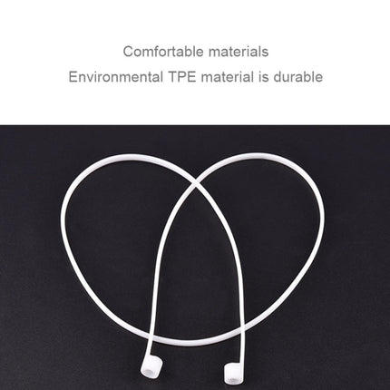 Wireless Bluetooth Earphone Anti-lost Strap Silicone Unisex Headphones Anti-lost Line for Apple AirPods 1/2, Cable Length: 60cm(White)-garmade.com