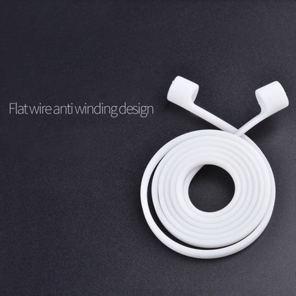 Wireless Bluetooth Earphone Anti-lost Strap Silicone Unisex Headphones Anti-lost Line for Apple AirPods 1/2, Cable Length: 60cm(White)-garmade.com