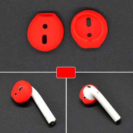 2 PCS Earphone Silicone Ear Caps Earpads for Apple AirPods / EarPods(Red)-garmade.com