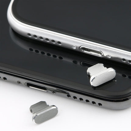 2pcs Universal 8 Pin Charging Port Metal Anti-Dust Plug for iPhone(Black)-garmade.com